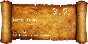 Werb Iván névjegykártya